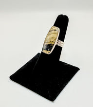 Load image into Gallery viewer, Rectangular Schalenblende Cabochon Gemstone Ring - jewelry - Jimi Fortune Jewelry services