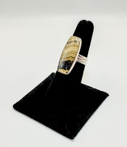 Rectangular Schalenblende Cabochon Gemstone Ring - jewelry - Jimi Fortune Jewelry services