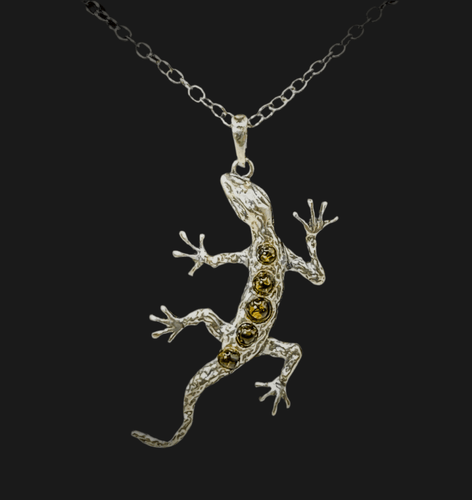 Sterling silver gecko pendant - jewelry - Jimi Fortune Jewelry services
