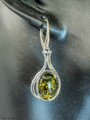 Sterling silver green amber drop earrings - jewelry - Jimi Fortune Jewelry services